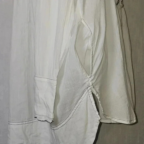 Free People Teddy Tux Tunic Top w Pockets White SZ S Coquette Coastalgrandma - Picture 7 of 14